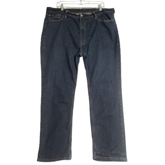 Levi's 541 Jeans Men's 42x32 Blue Dark Wash Straight Leg Fly Zip Regular Fit - Picture 1 of 8